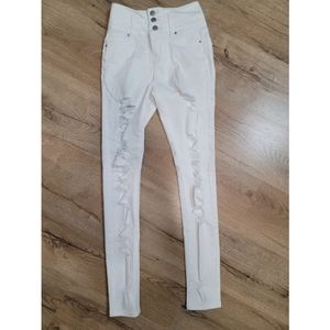 Refuse Ibiza white high rise ripped skinny jeans size 1